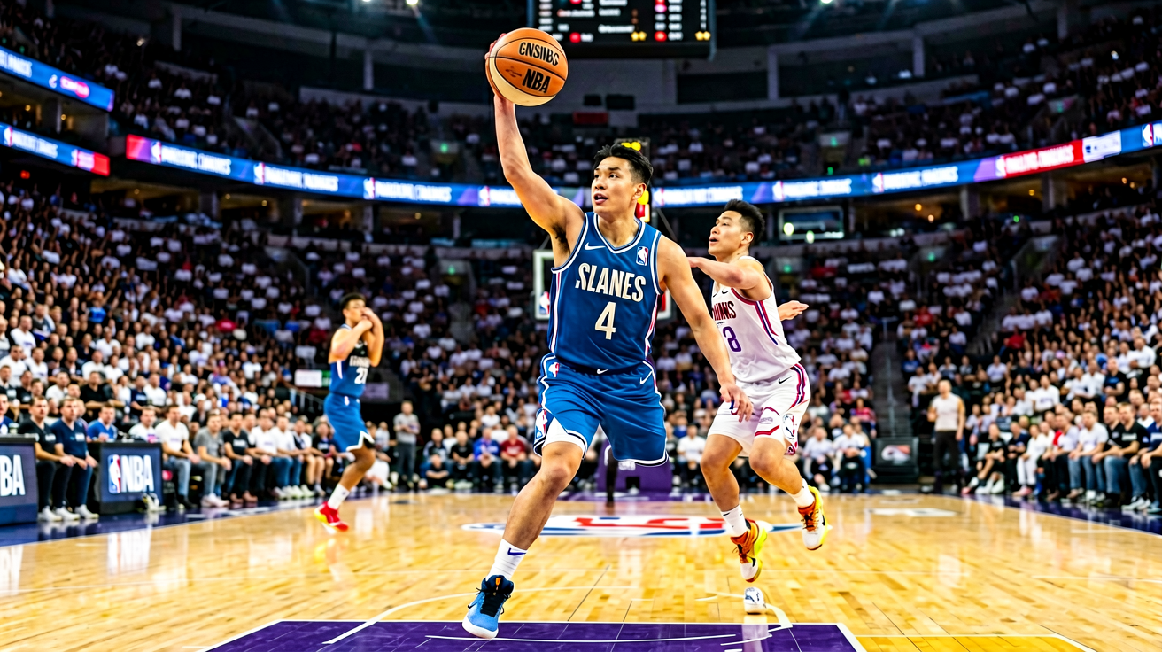 NBA篮球联赛比赛现场，展现职业篮球赛事氛围